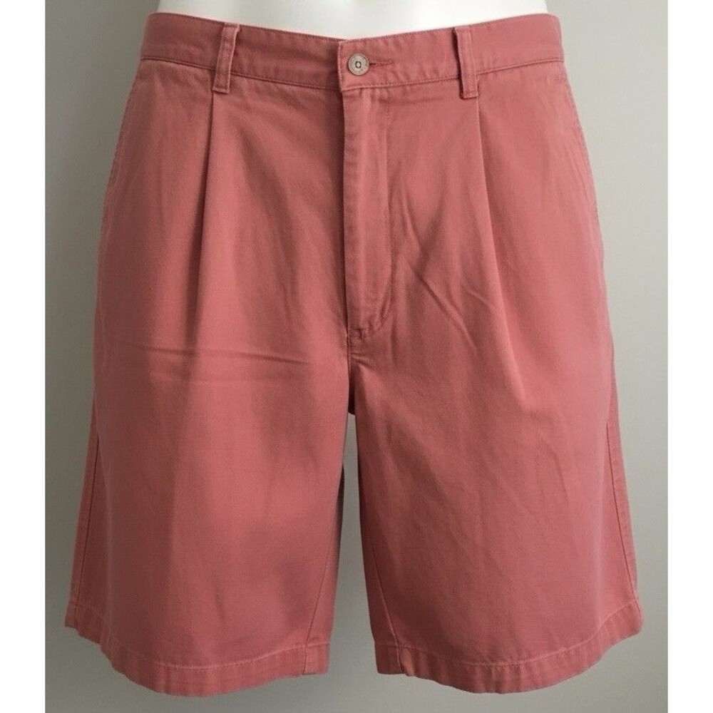 Dockers Men’s SALMON Colored Cotton Shorts, Relaxed Fit, Pleated, 9” Inseam, 40W